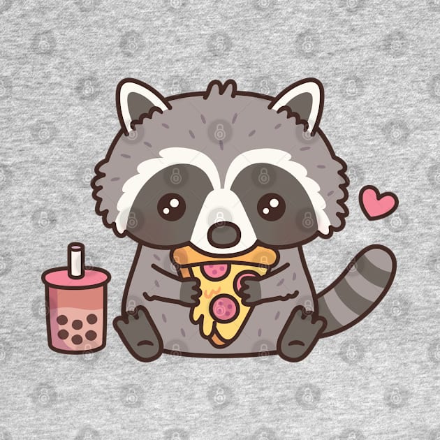 Cute Raccoon Love Eating Pizza by rustydoodle